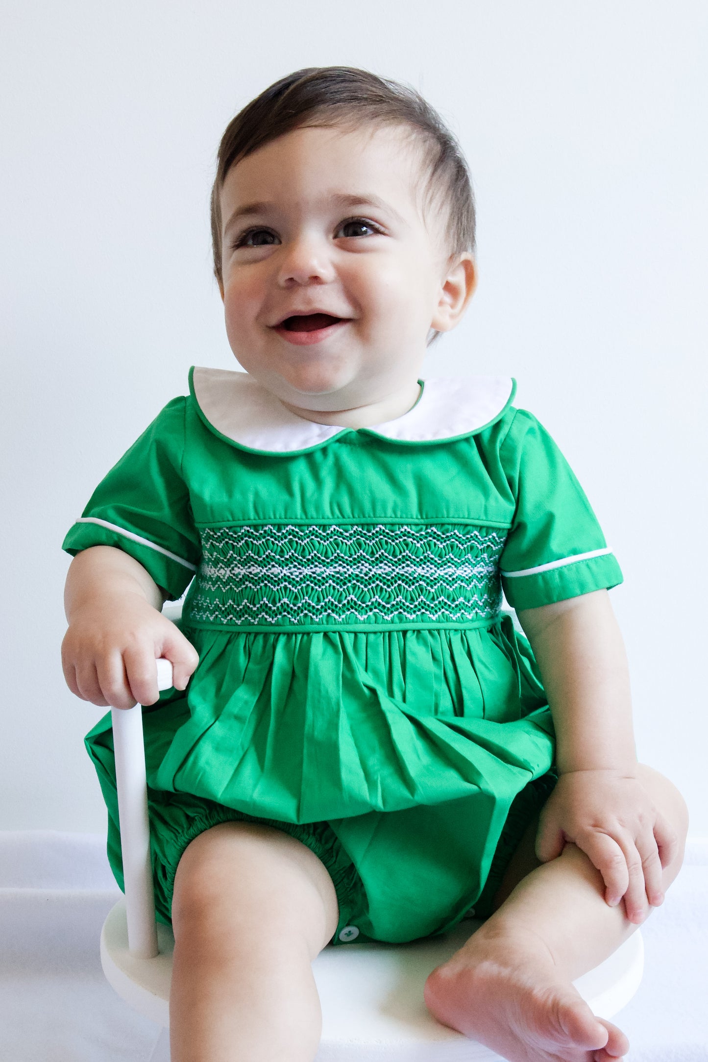 LEVI - Baby Boy Green Romper