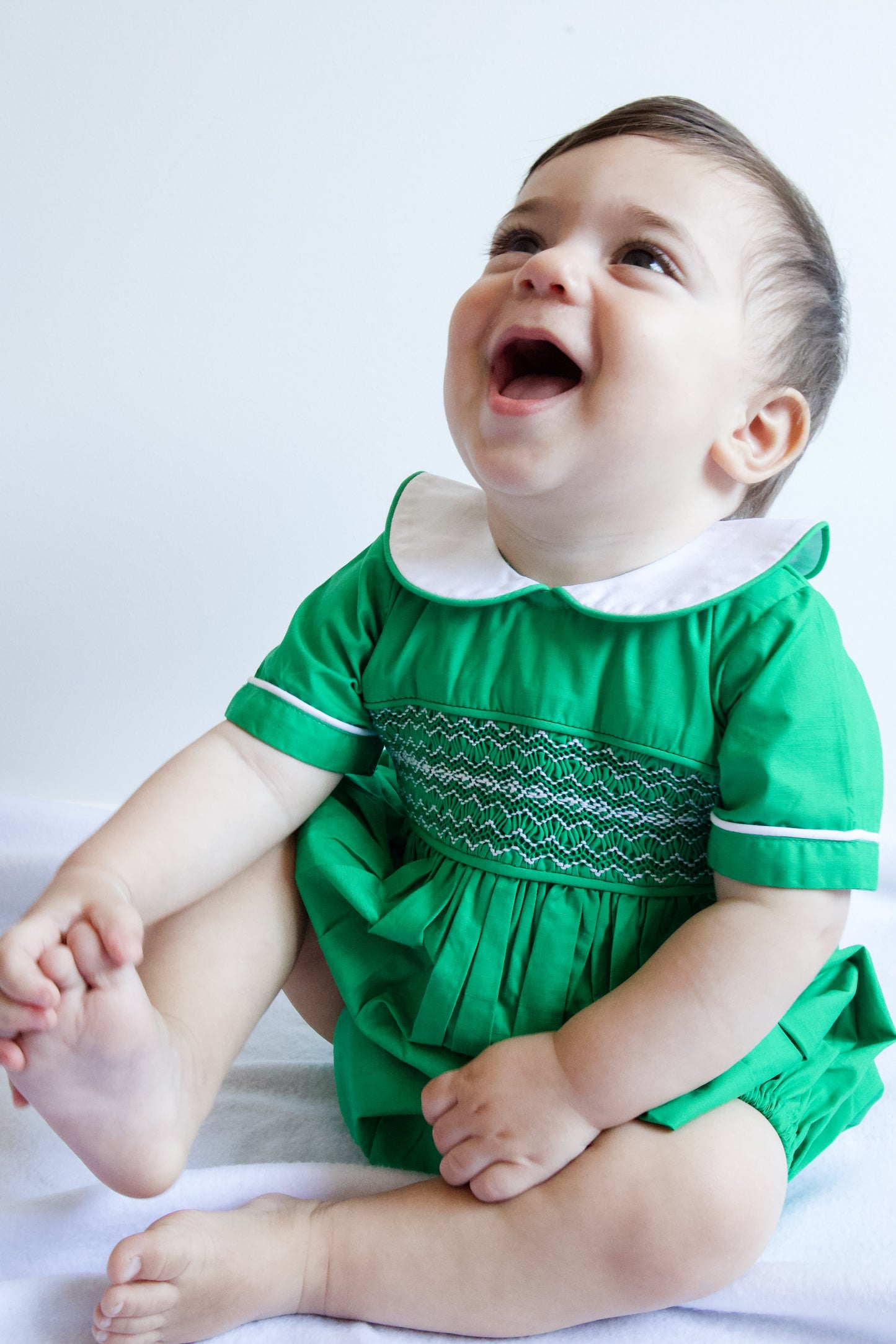 LEVI - Baby Boy Green Romper