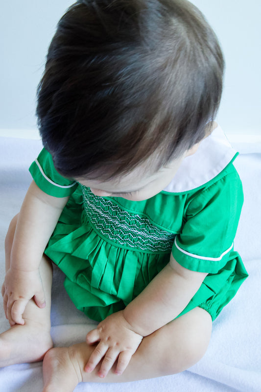 LEVI - Baby Boy Green Romper