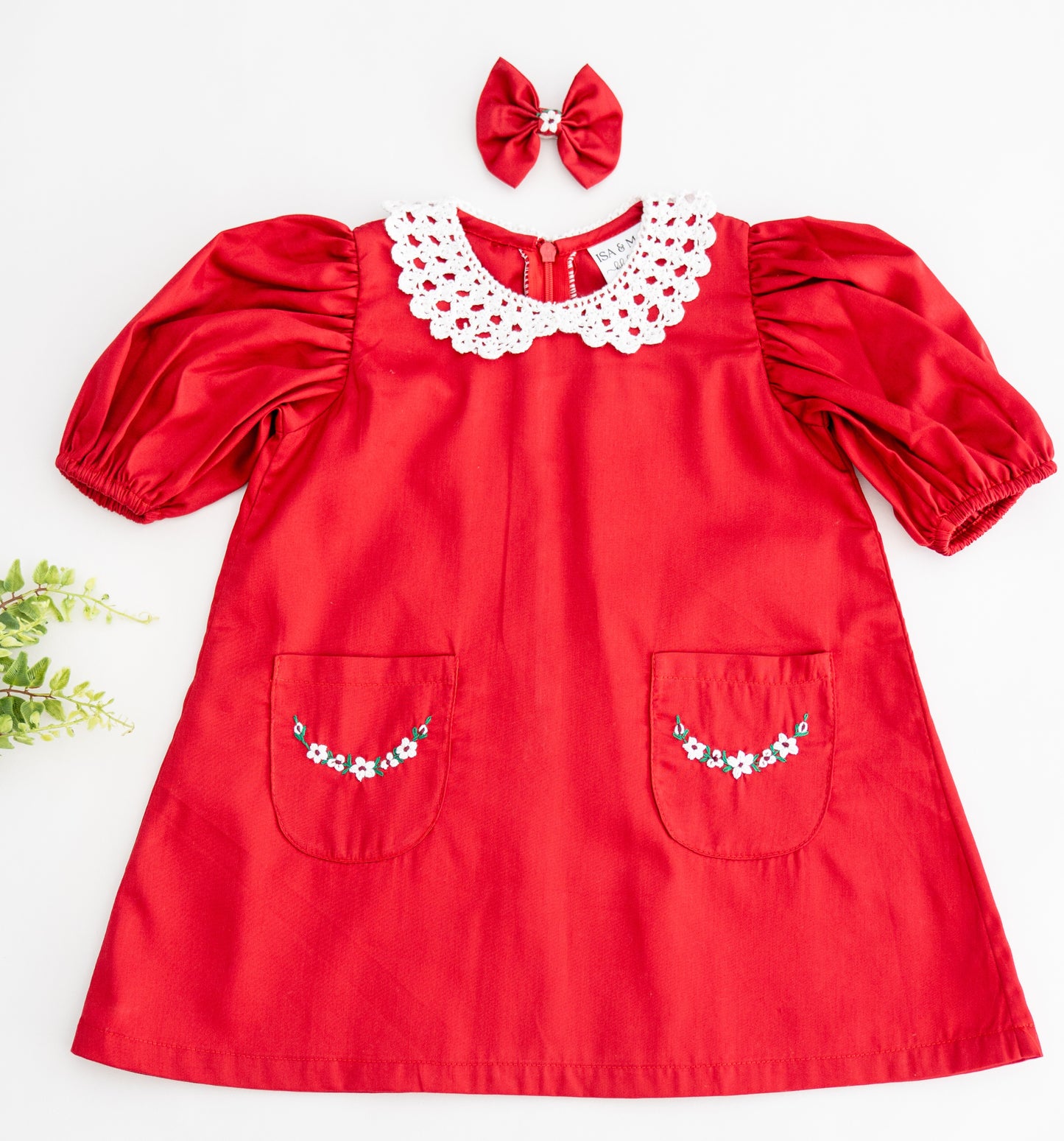 VALERIE - Red Embroidery Dress