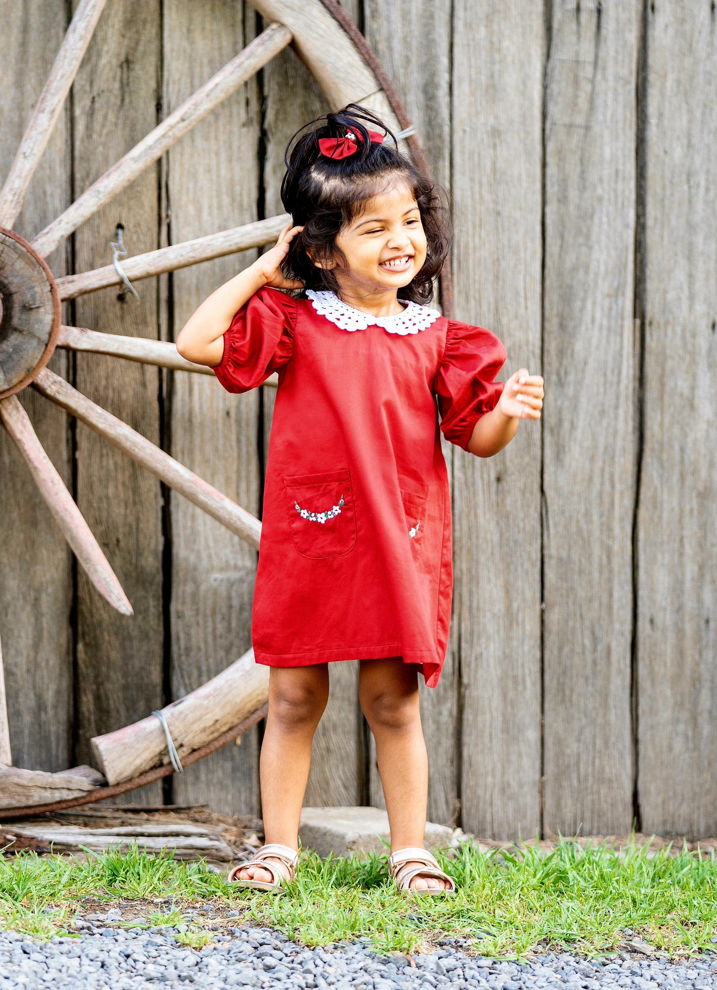 VALERIE - Red Embroidery Dress