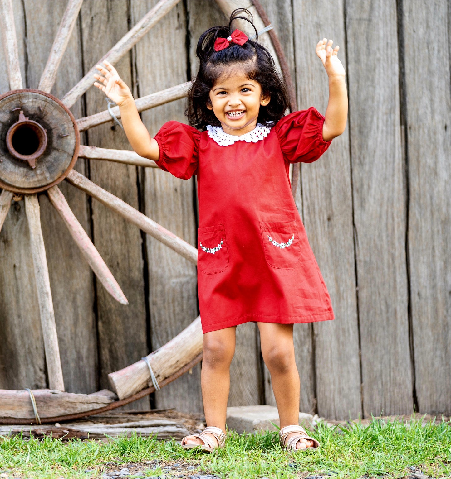 VALERIE - Red Embroidery Dress