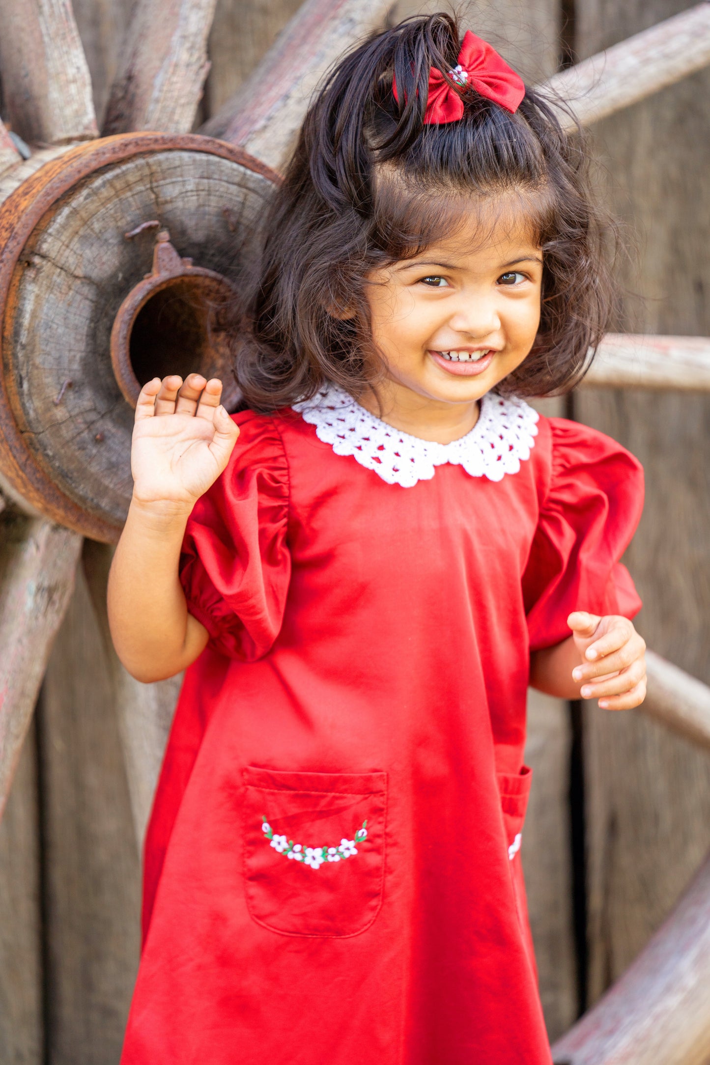 VALERIE - Red Embroidery Dress