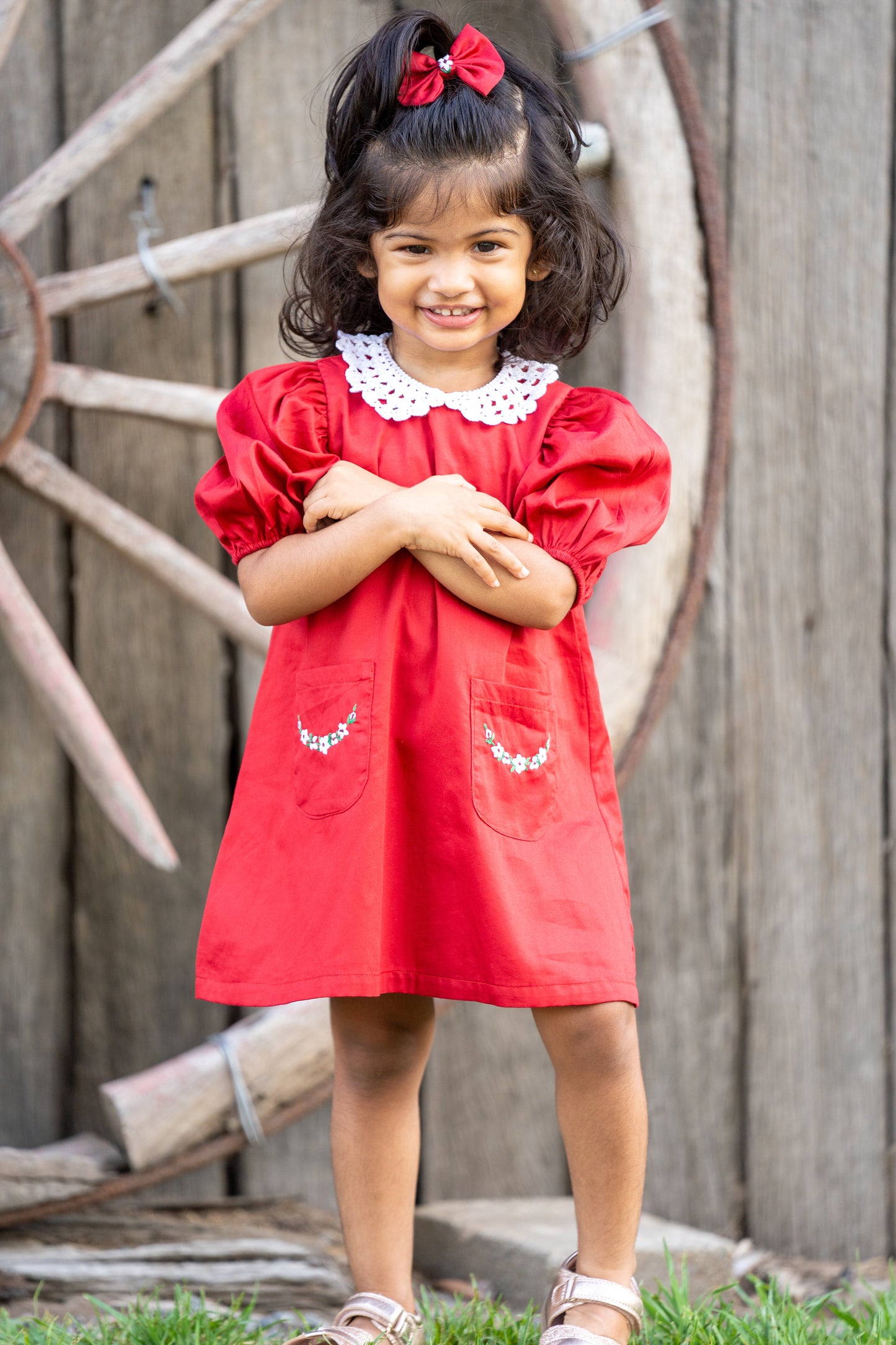 VALERIE - Red Embroidery Dress