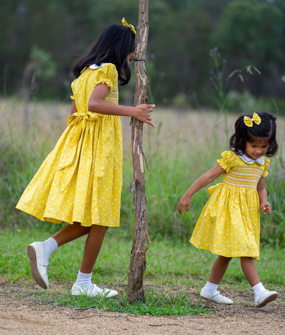 Marie – Yellow Floral Dress