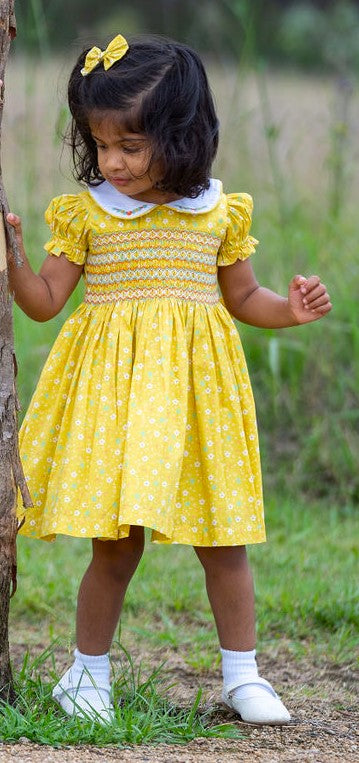 Marie – Yellow Floral Dress