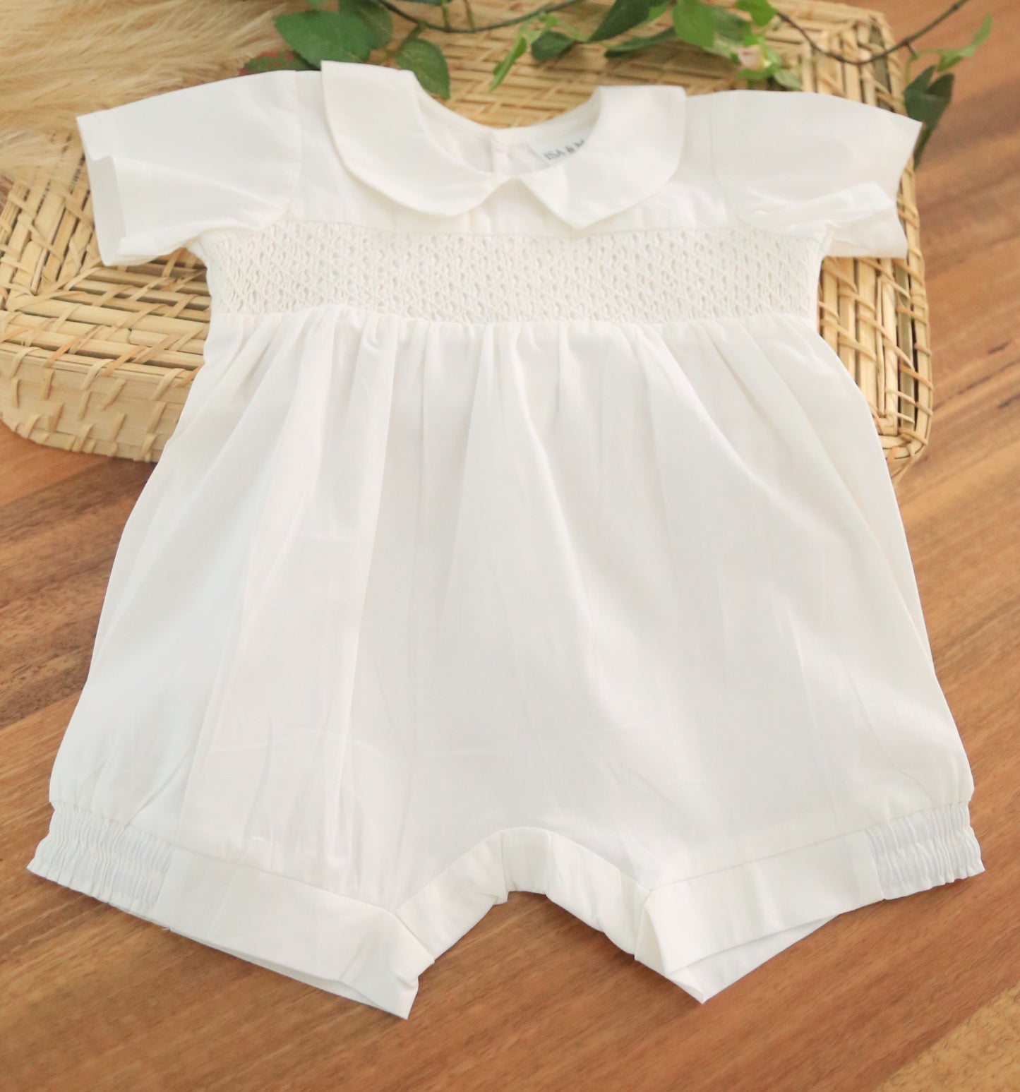 Vintage baby boy hand-smocked outfit
