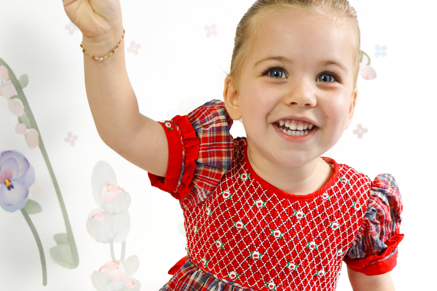 Christmas dress for girls - Hand smocked